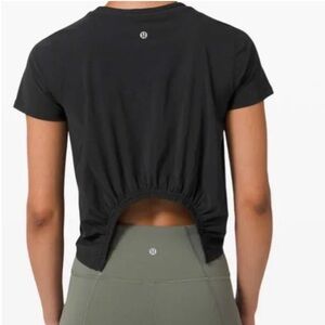 Lululemon black shirt with lower back cut out